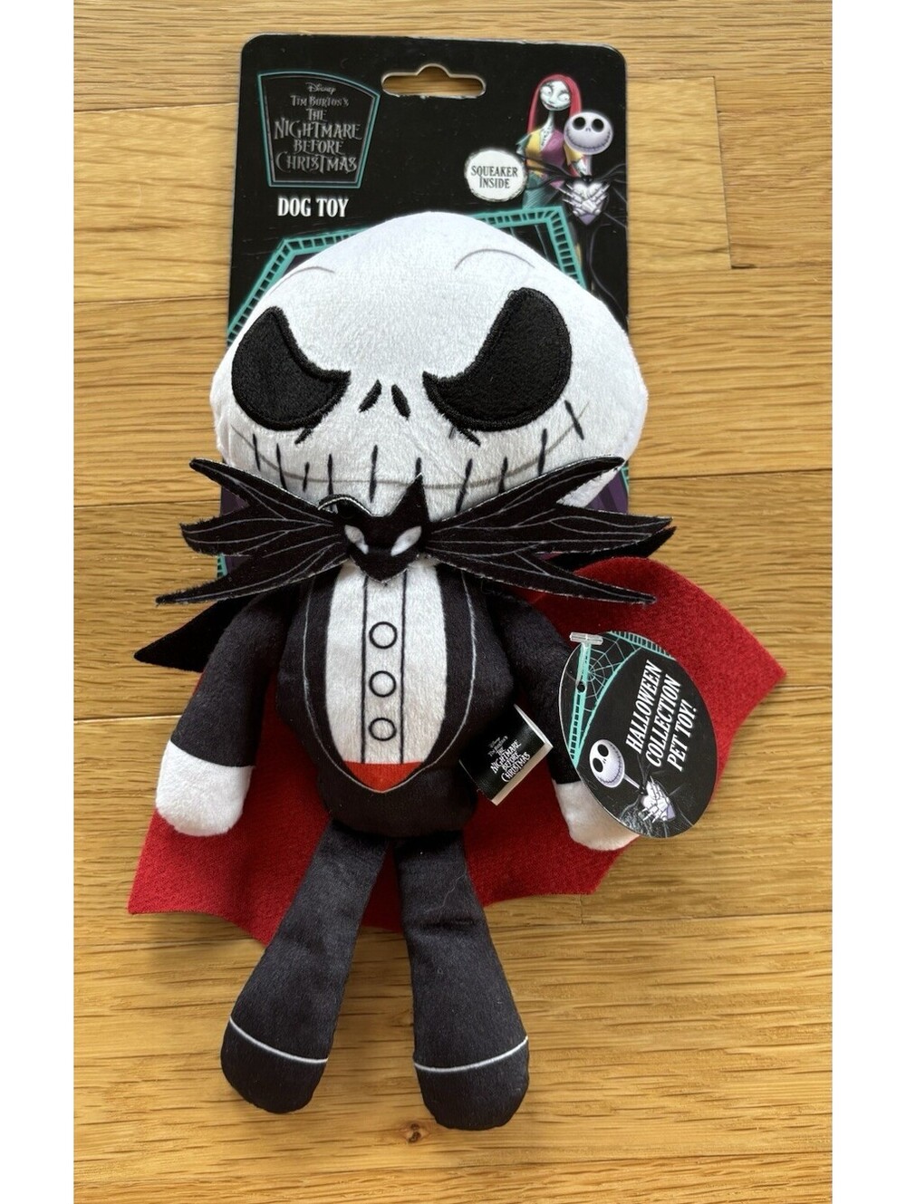 Disney Nightmare Before Christmas Jack Skellington Vampire Dog Toy Squeaker 8”